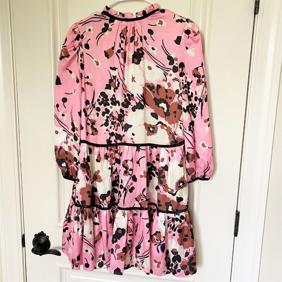 NEW VERONICA BEARD Hawken Floral Tiered Silk Dress - Picture 9 of 9